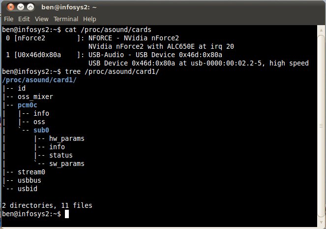 Asound and Tree Terminal Output